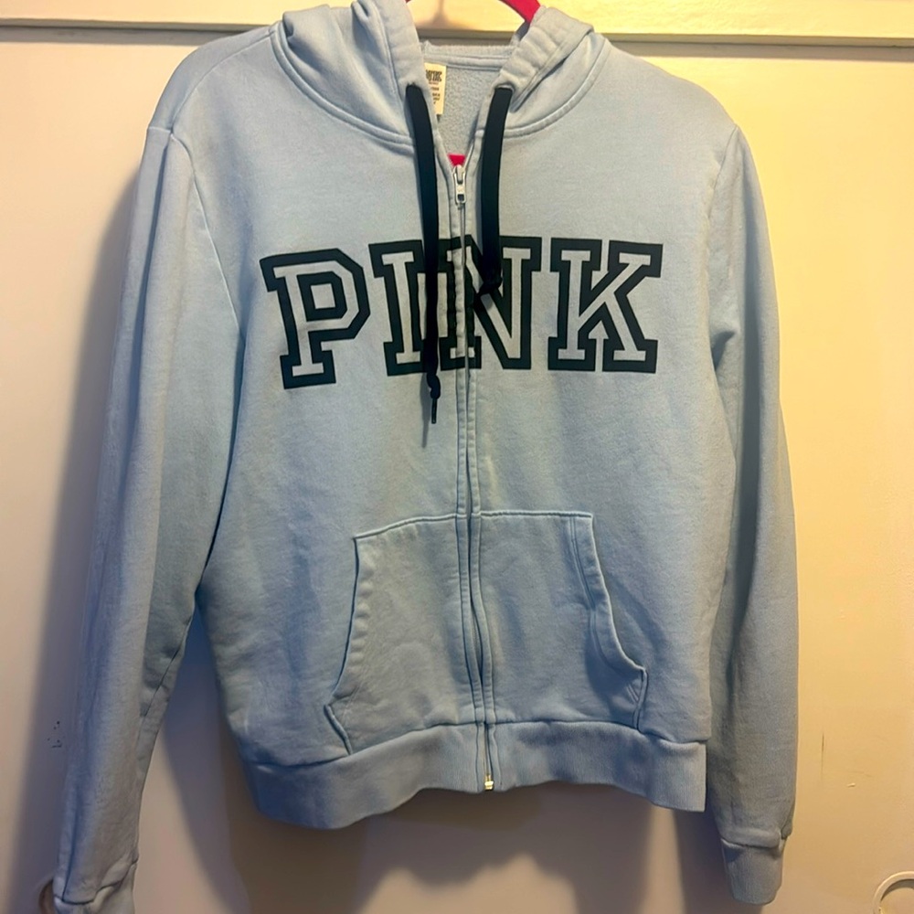 Victoria’s Secret Pink blue zip up hoodie